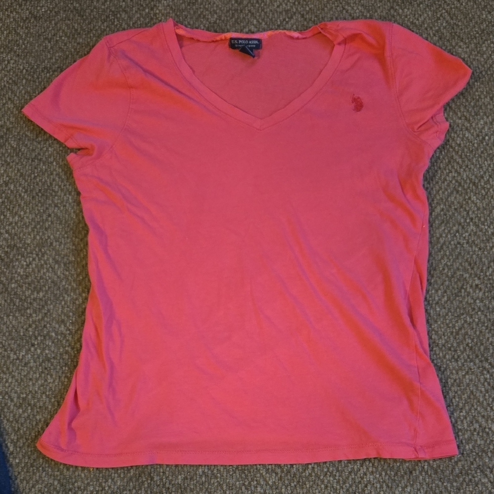 Polo by Ralph Lauren Coral V-Neck Women's Tee